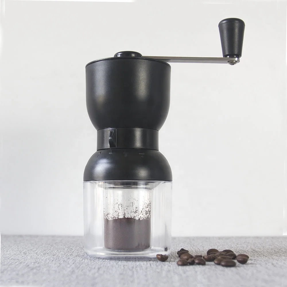 professional portable turkish two containers adjustable coarseness hand plastic ceramic burrs manual coffee grinder
