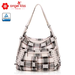 Korean Simple Style Bags Women Handbag Lady Handbag Set Angel Kiss 2019 Shoulder Bag Pu Fashion Plaid Printing &braid 2 Pcs