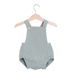Wholesale Sleeveless baby boys linen romper jumpsuit