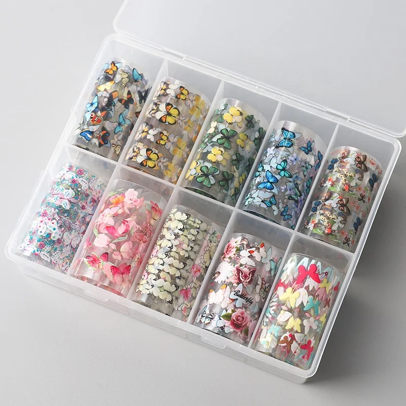 
Nail Beauty Design Starry Sky Transfer Butterfly Flower Nail Art Foil Stickers Decals 