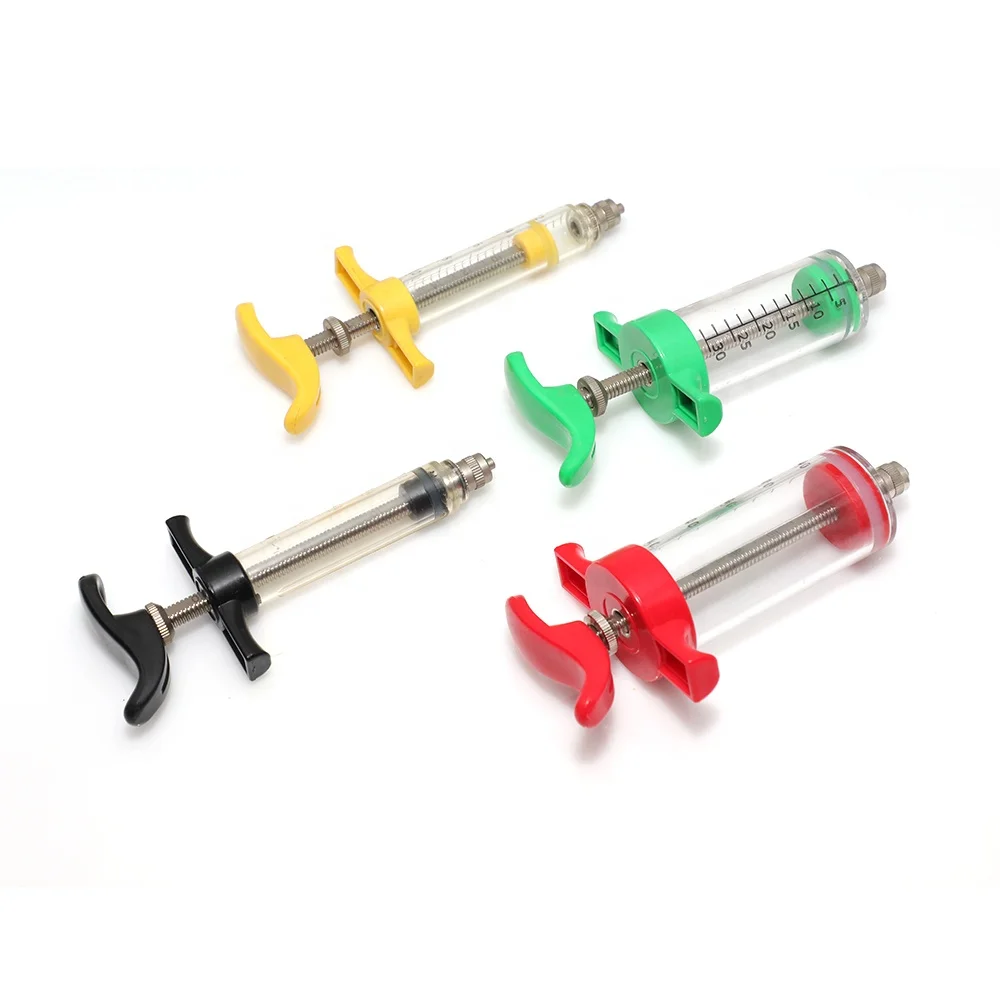 factory make animal vet syringe  with color handle