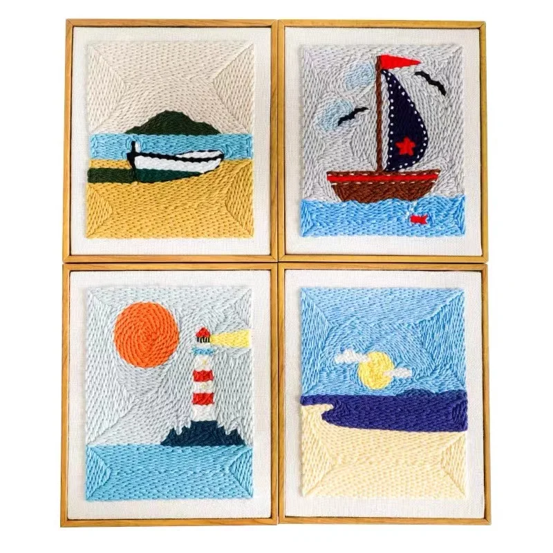  Hot Sale on Amazon Diy Set Punch Needle Starter Kit for Beginner Cartoon Rug