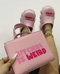 2023 Designer Hand Bags Women Handbags Ladies Shoulder Luxury Tote Bags Bitches Is Weird Purses and Shoes Sets