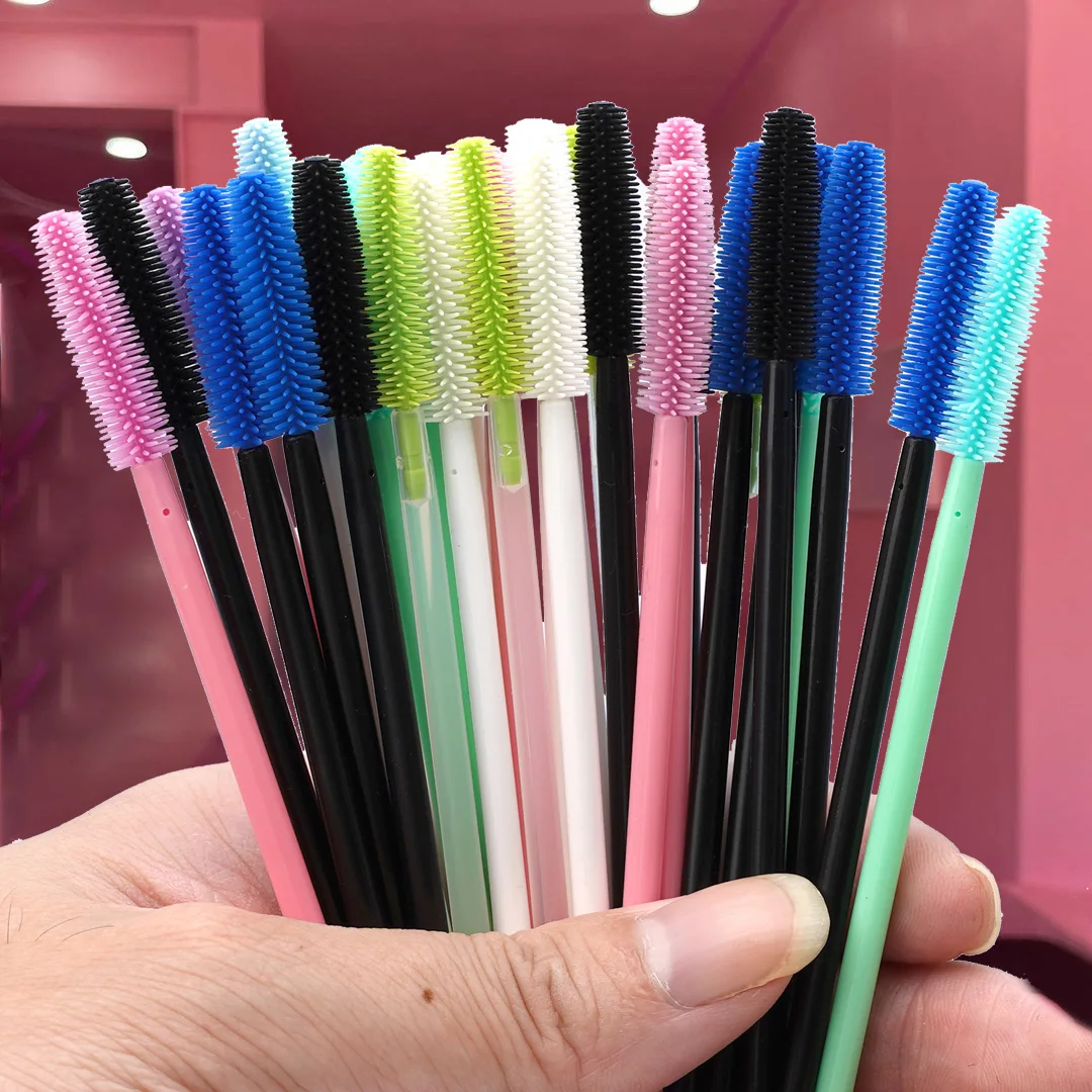 Bameier 2024 Purple Black Pink Beige Colored Lash Brush Wands Disposable Eyelash Wands Brushes
