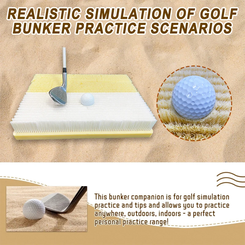 New DesignBunker Training Mat  Indoor Simulator Golf Bunker Hitting Mat Custom Size 2 in 1 Golf Swing Practice Mat