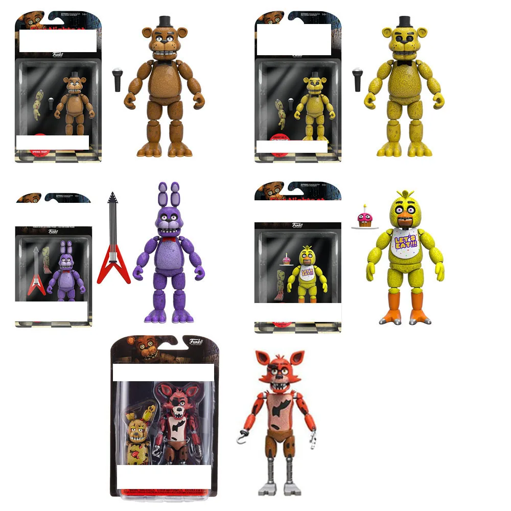 Hot Sale  Movable Joints Five Nights at Freddys Anime Action Figures Bonnie Foxy Freddy Nightmare Edition PVC figure Toy