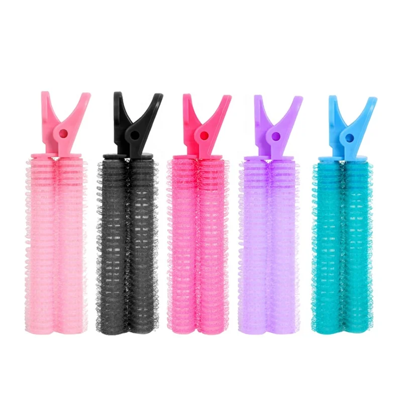 Естественный образец бесплатный парикмахерский стиль фиксированный корневой зажим для волос Объем пластиковые бигуди пушистая заколка для волос