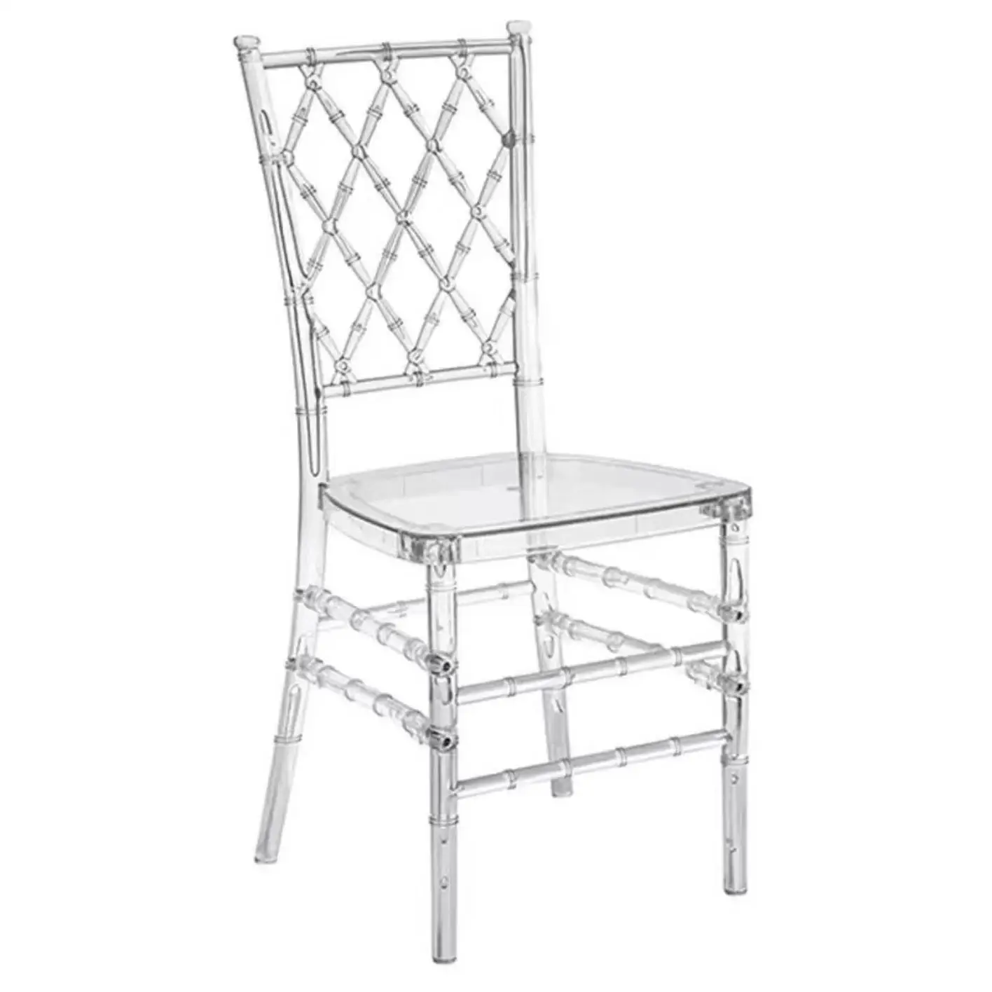 Wholesale Stackable clear resin acrylic chiavari chairs Plastic party banquet wedding chairs for events