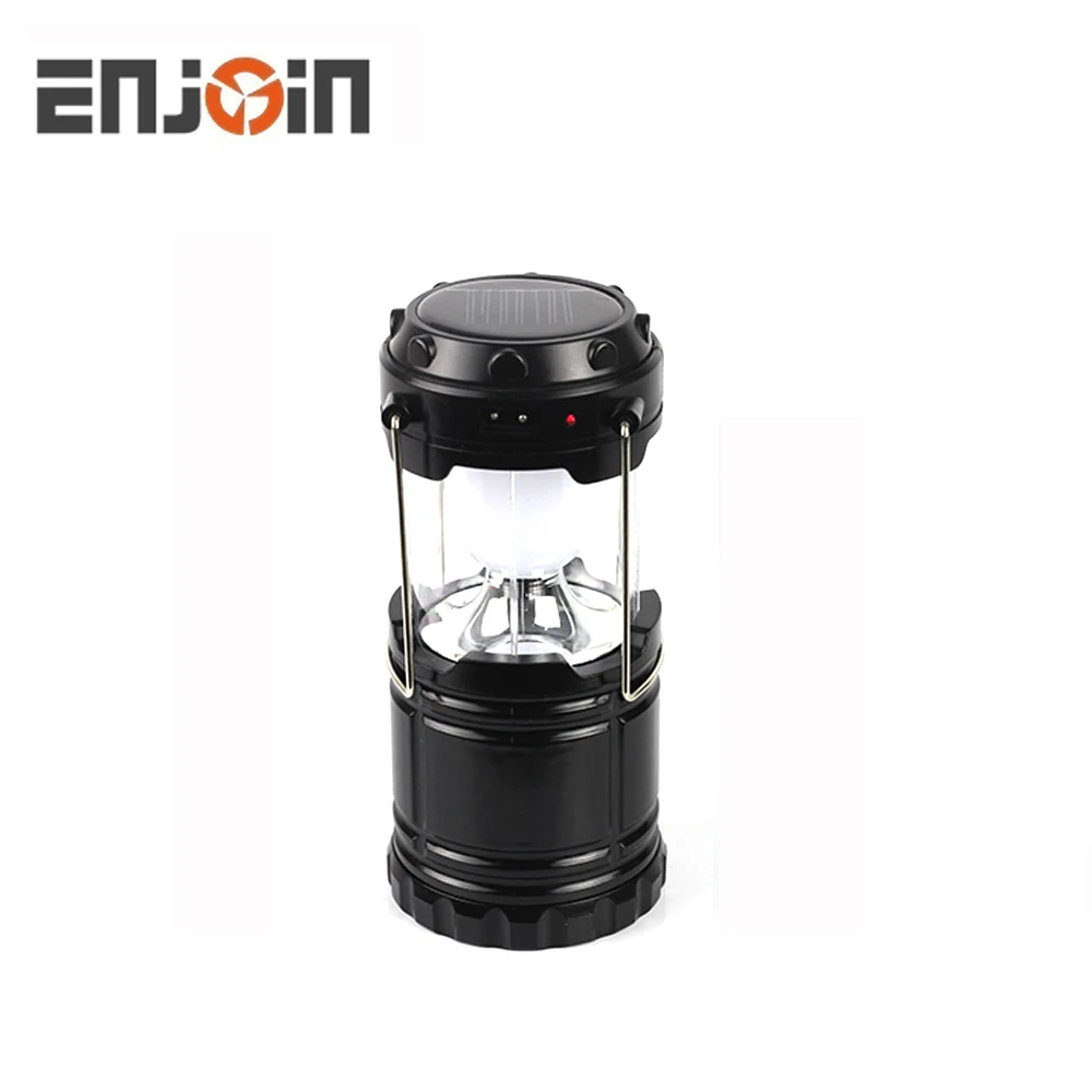 ENJOIN Factory Supply Cheap Plastic Outdoor Multi-functional Solar Power Rechargeable LED Camping Lantern Light