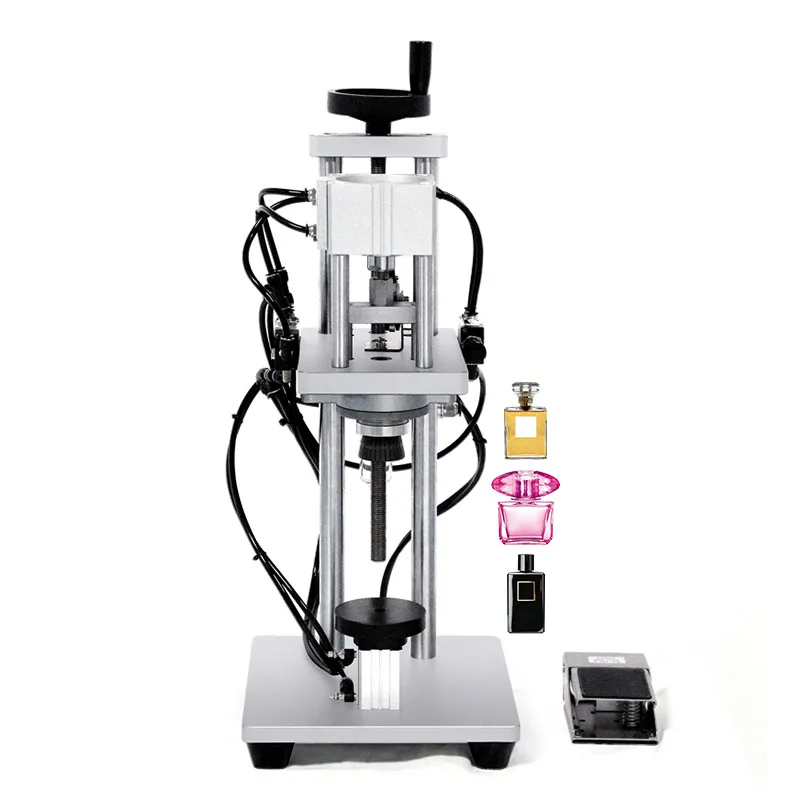 2023 Pneumatic Manual Perfume Glass Bottle Crimping Machine Perfume Crimping Capping Machine