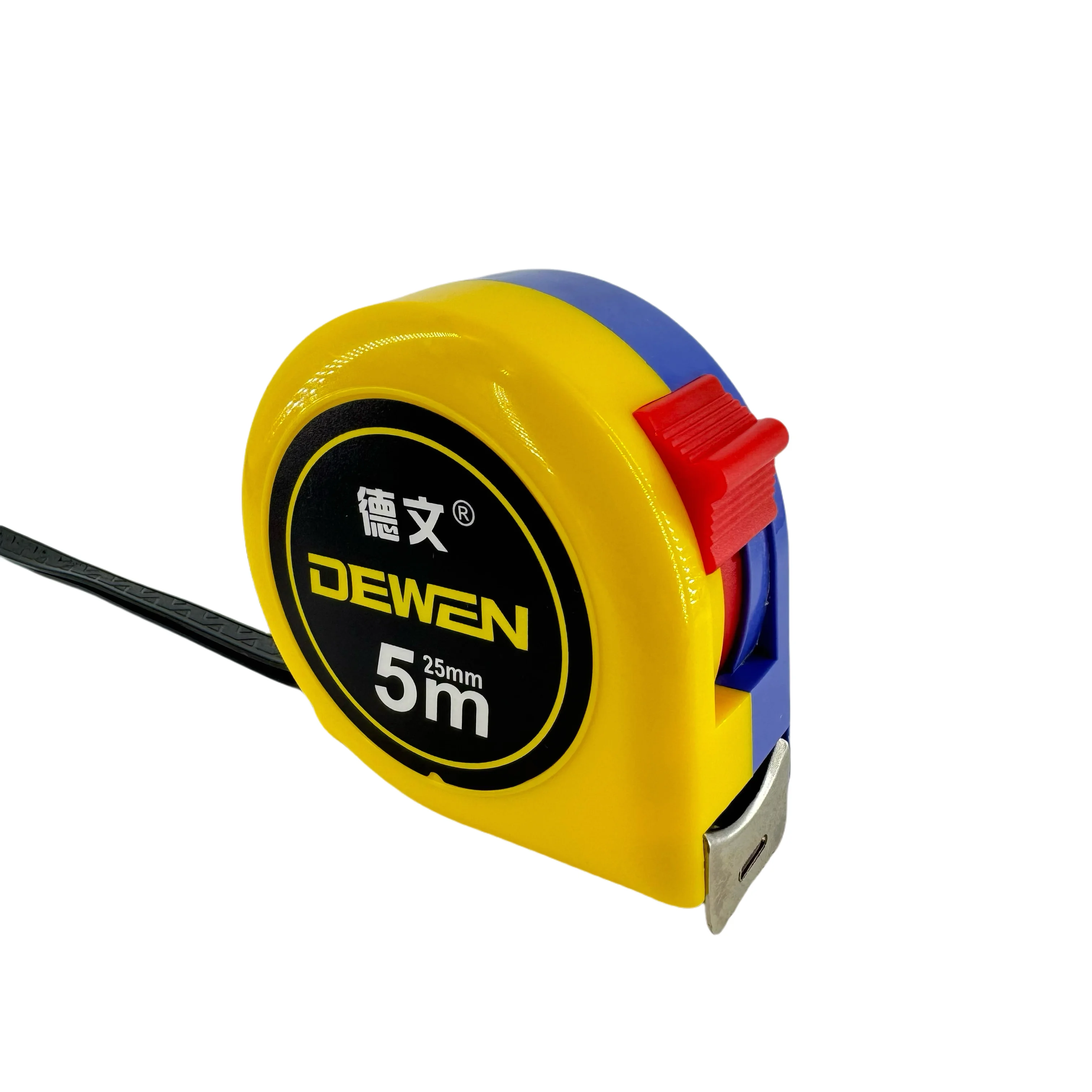 DEWEN China Factory high quality ABS plastic shell yellow Meter and imperial 3m/5m/7.5m/8m/10m tape measure