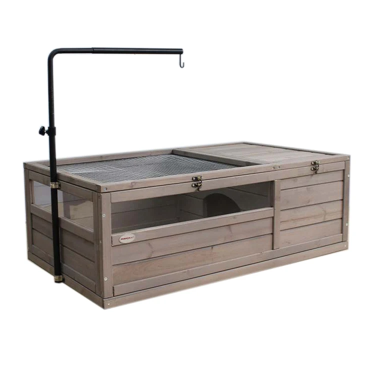 Tortoise Habitat Turtle Enclosure Wooden Tortoise House Reptile Cage for Small Animals