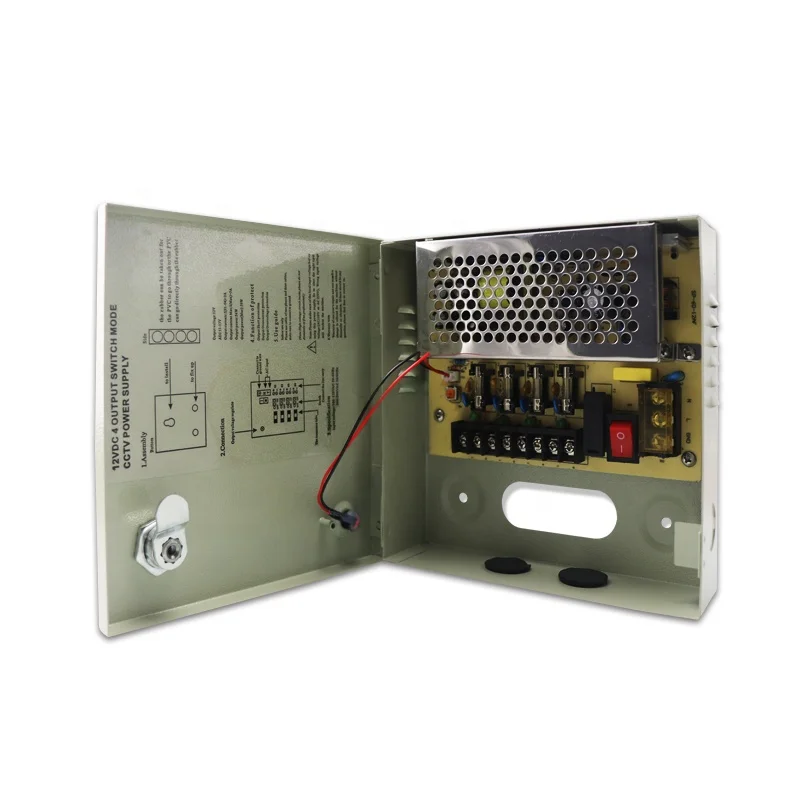 Источник питания для системы видеонаблюдения, 110 В переменного тока/220 В постоянного тока, 12 В, 5 А, 4 канала, 60 Вт