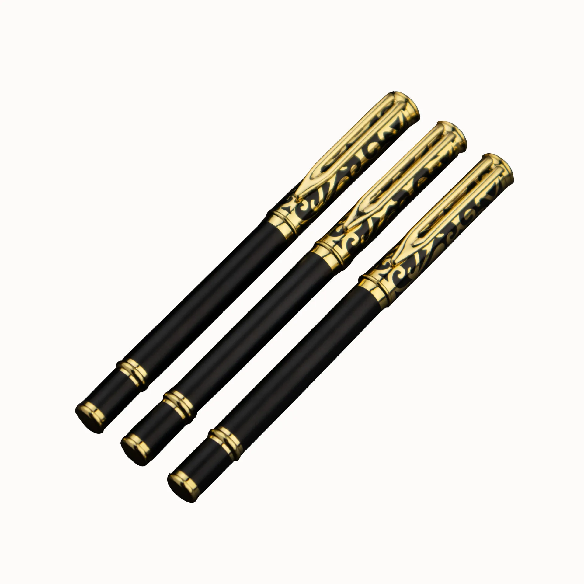 Luxury Picasso Black metal and golden Plating pattern cap classic Gel Pen for business office