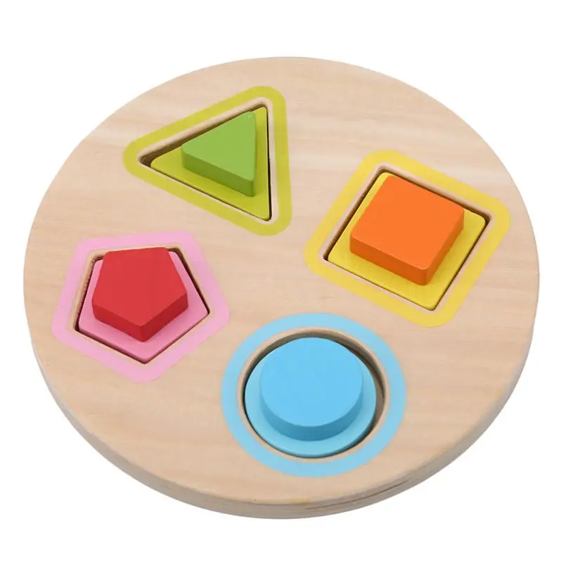 Baby Block Toys Geometric Shape Colorful Block Baby Early Learning Education Wooden Toy Kids Wooden Blocks Toys For Children