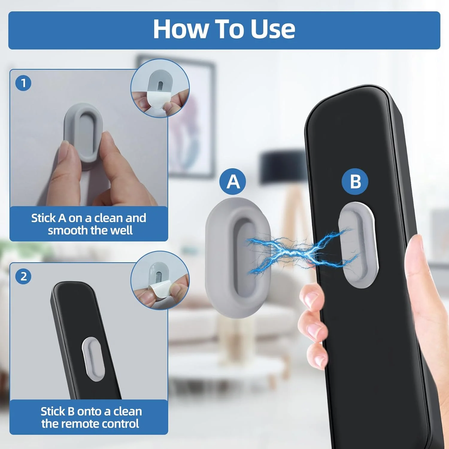 Self-Adhesive Silicone Remote Control Organizers Storage For TV Fan Air Conditioner Magnetic Remote Control Holder Wall Mount