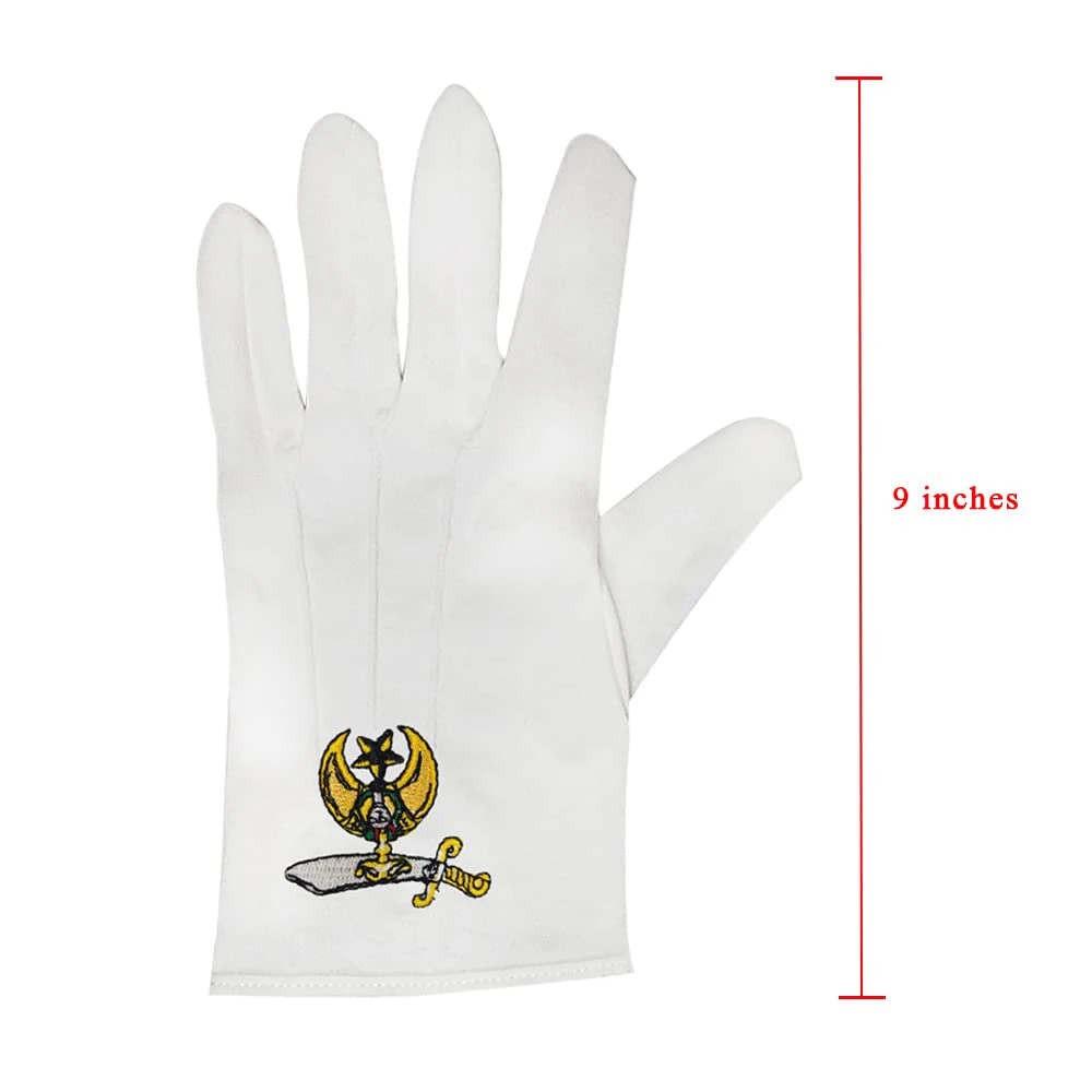 High Freemason Regalia 100% Cotton White Masonic Glove with Custom Patch | OEM as Per Demand Masonic Gloves