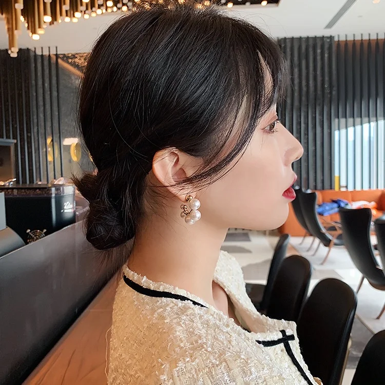 2023 fashion Korean 925 silver needle pearl earrings Gold plating pearl earrings