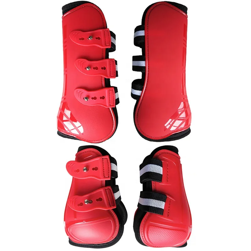 1Set = 4Legs  Horse neoprene tendon boots Jumping horse leg protection boots. Pu hard shell With neoprene inside.adjustable size