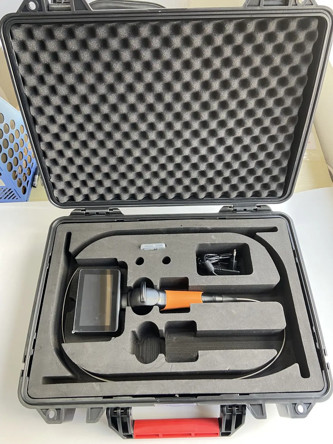 Handheld inspection borescope camera with 1/9inch, 120 Degrees angle of field, 8 LED light sources