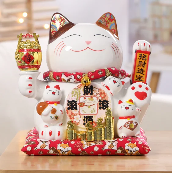 Japanese Ceramic electric hand Lucky cat store opening gift ornaments gift ceramic arts and crafts decoration