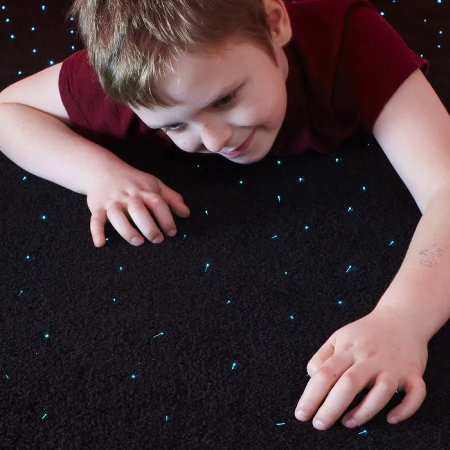 KINZ Soft Dancing Fiber Optic Star Light Carpet with Audio Control RGBW LED Light Engine
