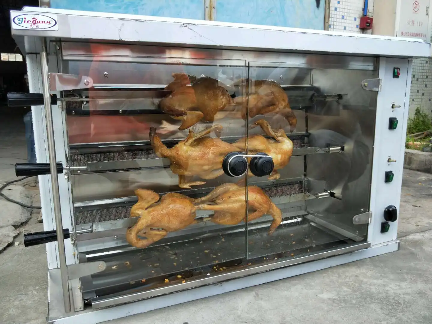 Commercial 3 Layers LPG bottle Gas Chicken Grill for Restaurant
