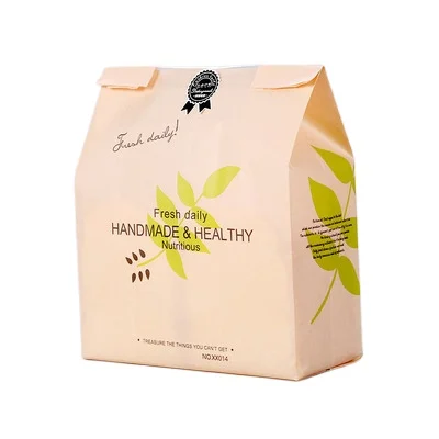 wholesale Kraft paper semi-transparent grease-proof bread and toast packaging bag