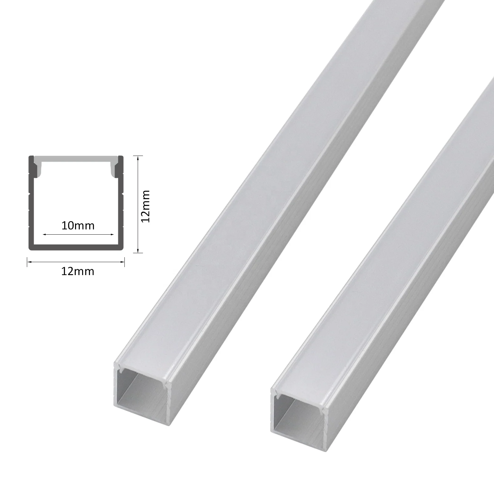 Factory Direct Sale 1212 Square Aluminium Profile 12*12mm Channel PC Cover Furniture Aluminum Profile