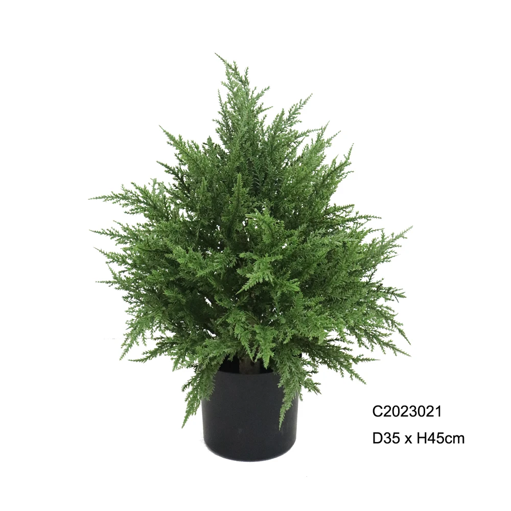 Garden Ornamental  Artificial plants flowers UV protection cypress cedar cone Trees Topiary decoration for home garden in pot