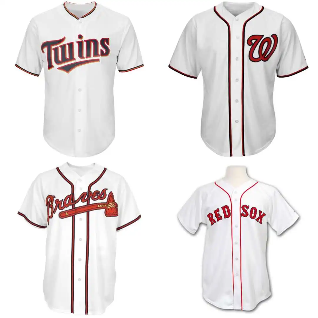 Wholesale Custom Sublimated sport shirt Digital Printing Sublimation V Neck Mens Mesh Blank Baseball Jersey