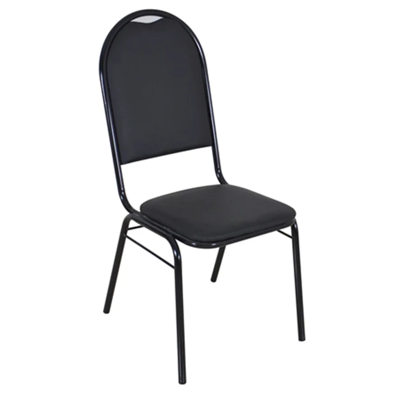 Black metal fabric stackable dining chair suitable for banquet hotel wedding banquet chair can be customized