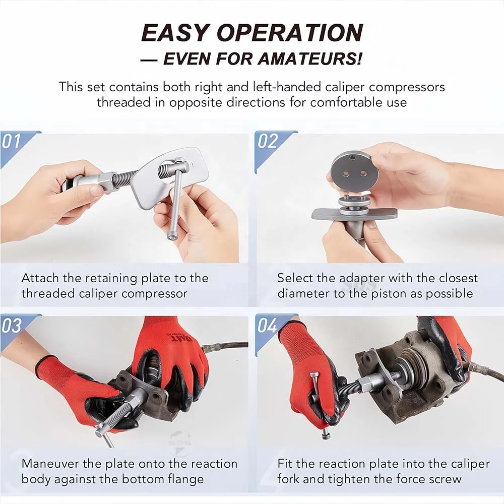 SQS High-Quality 22Pcs Universal Vehicle Tools Brake Caliper Piston Pad Expansion Repair Brake Kit Vehicle Tools Brake Pad Tool