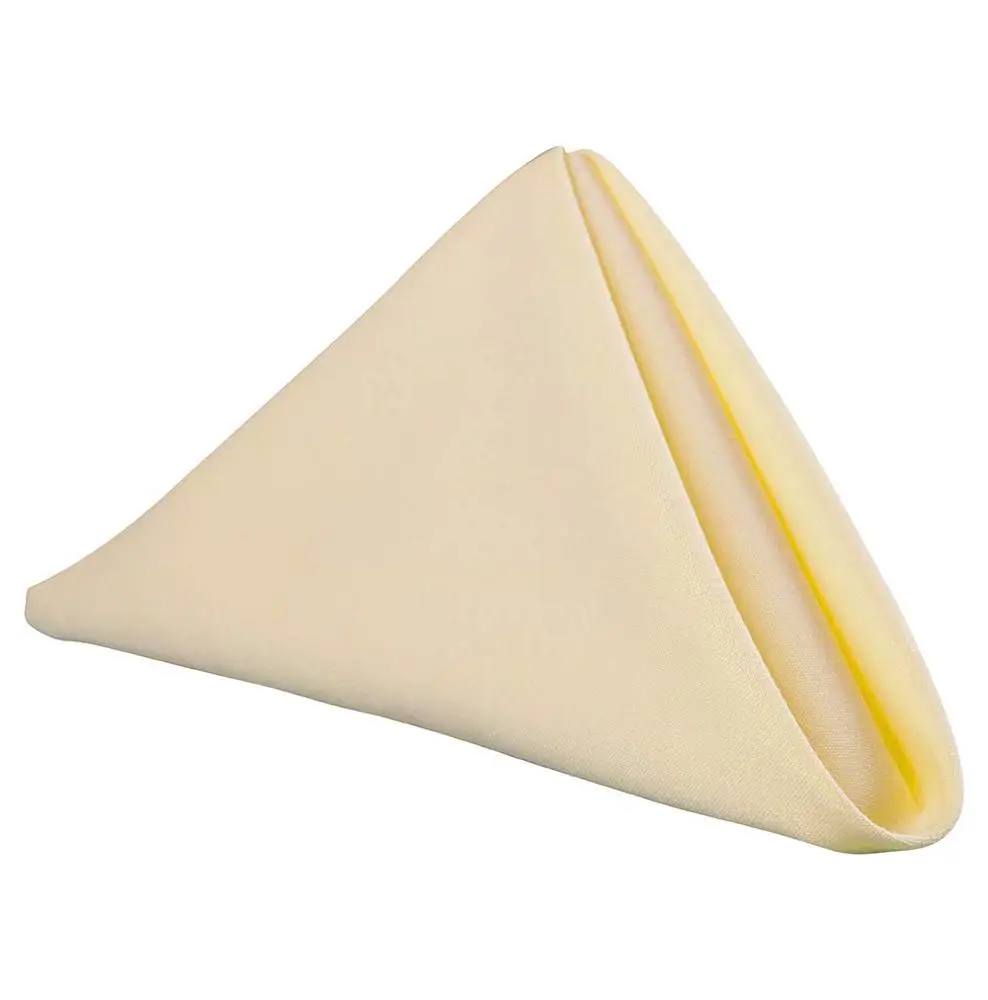 Wholesale Cheap Ivory Spun Polyester Dinner Restaurant Napkins Bistro Napkin 12Sx12S Tablecloths