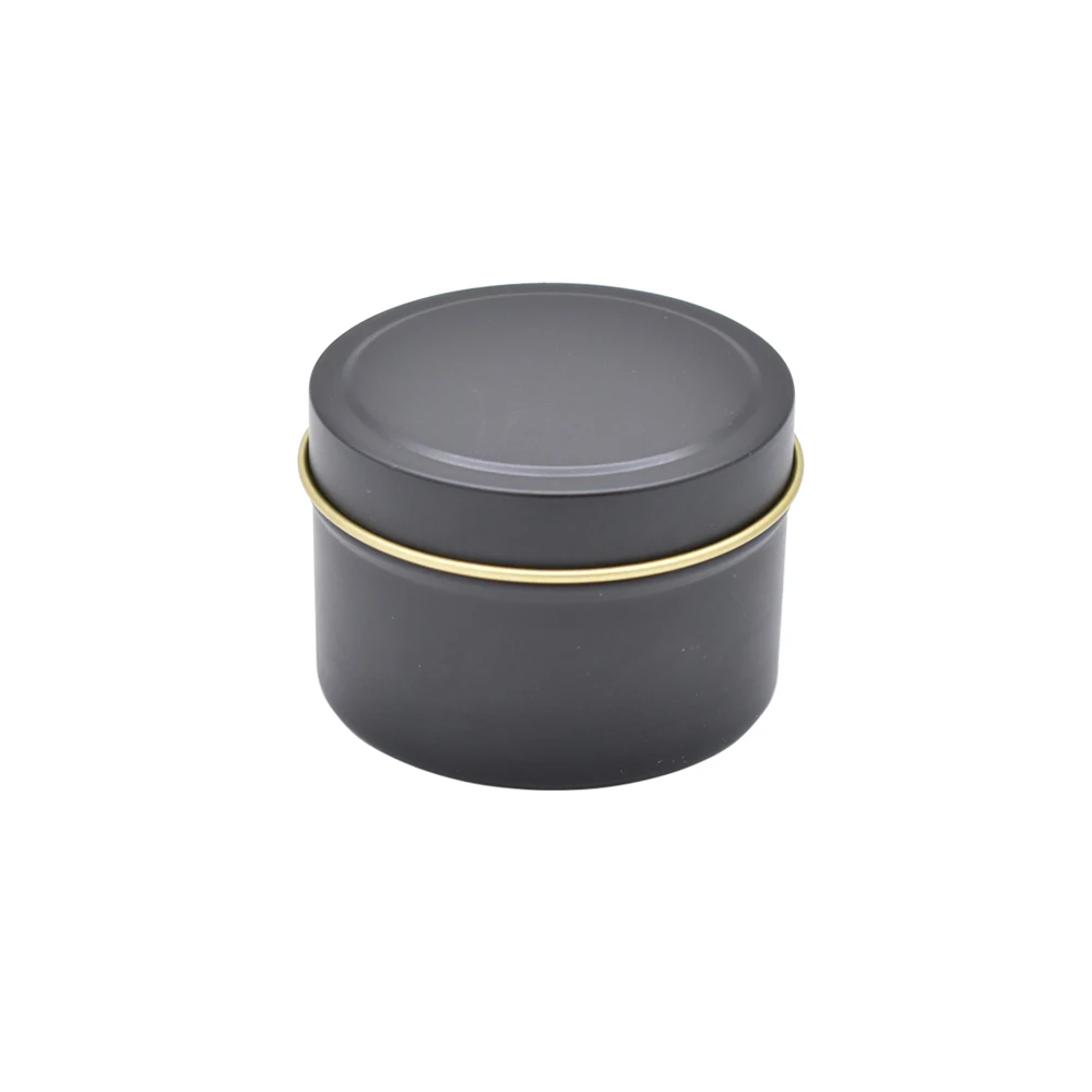 2Oz 4Oz 6Oz 8Oz Black Silver Gold Rose Gold Color Soy Candle Wax Storage Metal Tin Can Jars