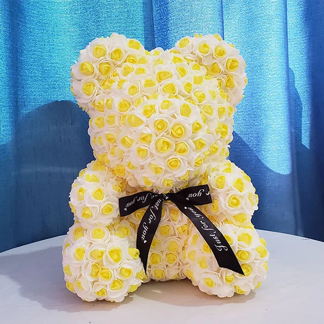 Ammy Two-color bear Popular And Premium Wholesale Foam/pe Rose Bear For Valentines Day Gifts