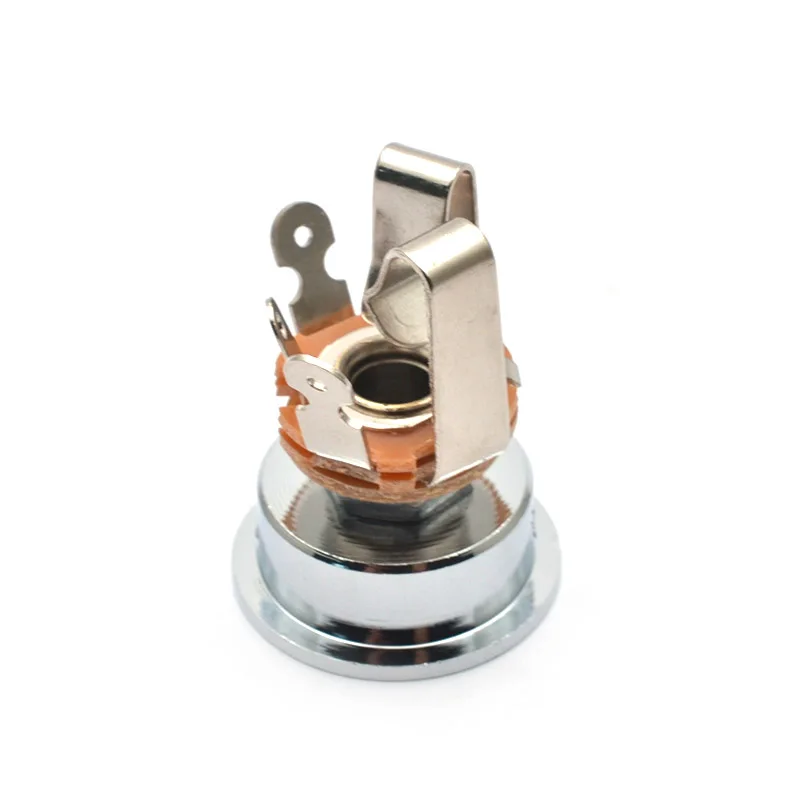 Stereo Socket Jack Plate Holder for Electric Guitar 6.35mm Stereo Plug Electrosocket Recessed jack Chrome Guitar Parts