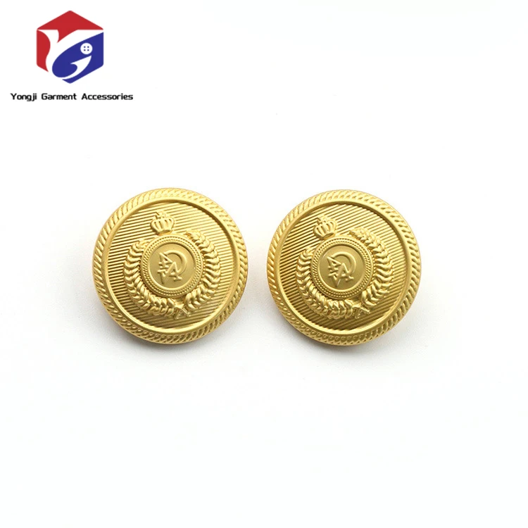 Factory Wholesale Custom Metal Copper Buttons Wheat Pattern Spike Micro-arc Uniform Coat Hand-sewn Metal Brass Buttons