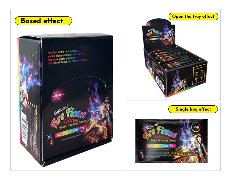 DF-103 Magic Colorful fire powder Flame tinting powder artificial flame for party bonfire camping Fire Color Changing Packets