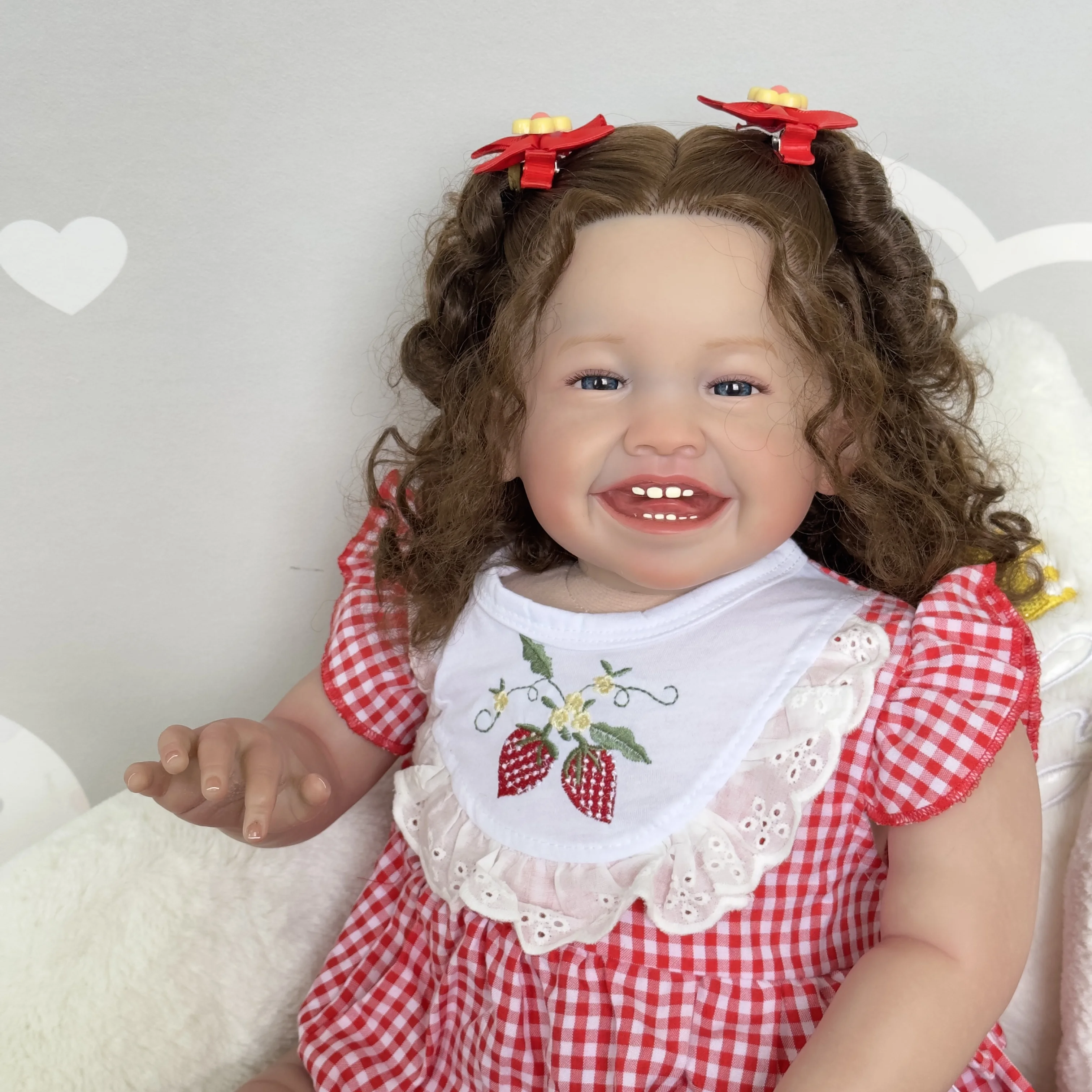 24inch Real Bebe Full Reborn Baby reborn silicone vinyl kids Doll  Awake Baby Already Painted finished Doll for girls Gift