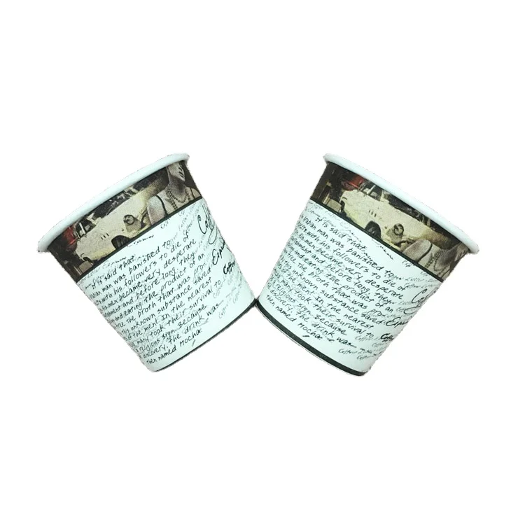 Wholesale Printed 4 oz 6 oz 7 oz Disposable Paper Cup For Coffee
