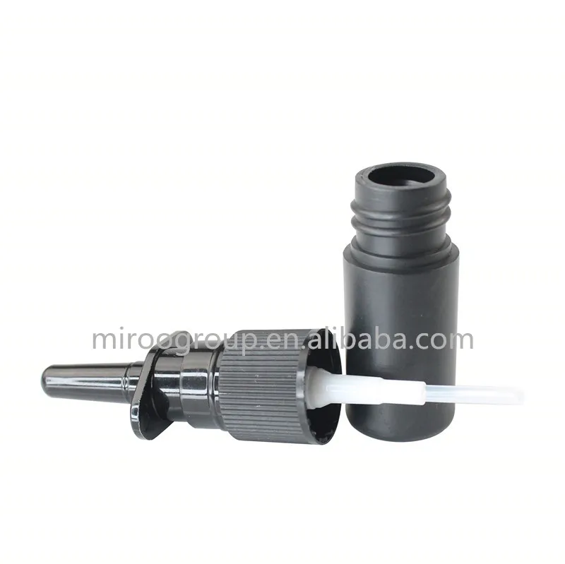 100pcs pack Wholesale bulk price! 5ml HDPE black nose spray bottles, sterile plastic nasal spray bottles with black pump