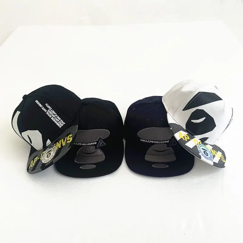 Bathing New Trendy Unisex Casual Bape Ape Printing Double Line Knitted Fashion Style Baseball Hat h1123