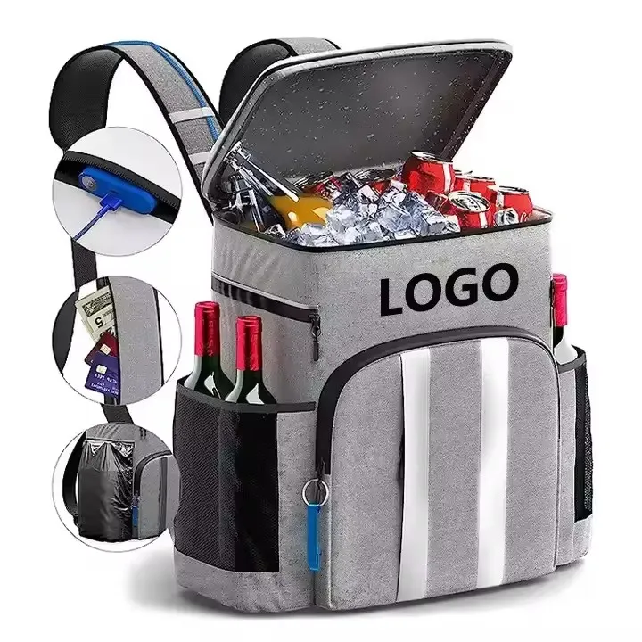 Custom Logo Large Beer Golf Beach Food Picnic Bag Multifunctional Leakproof Insulate Ice Chest Cooler Backpack