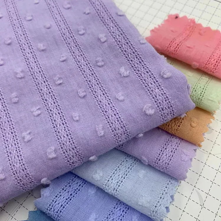 Wholesale luxury 100% cotton brocade mesh pleated cotton weave jacquard crepe fabric for women clothing dresses