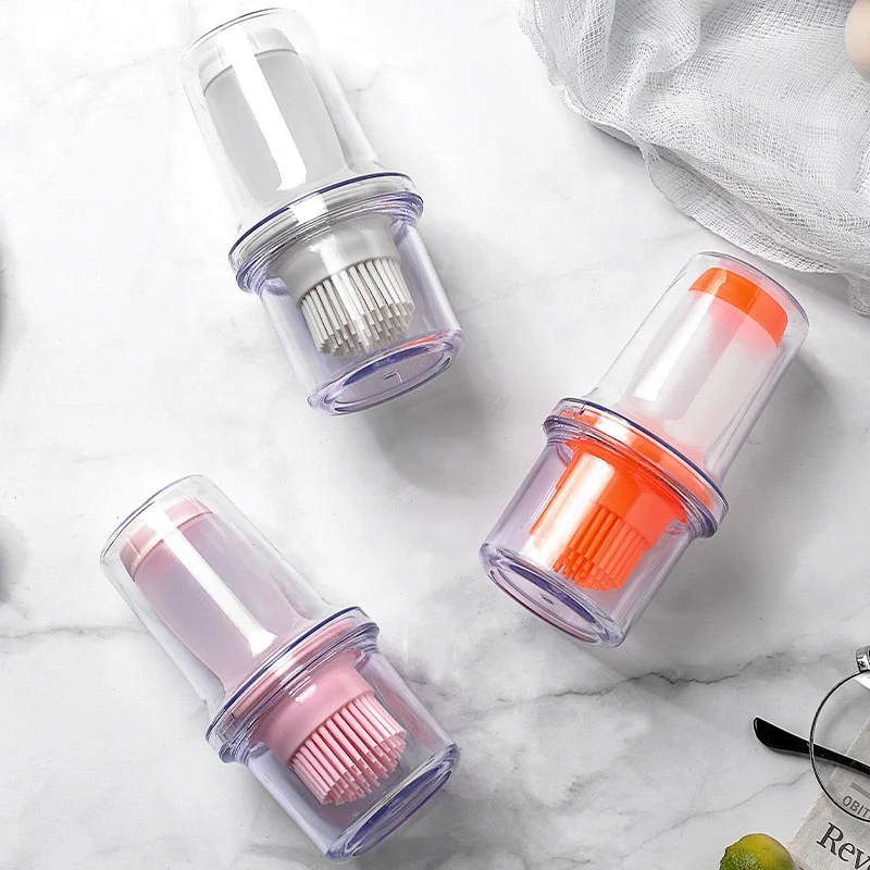 
New arrival silicone baking brush with PS cover and container 