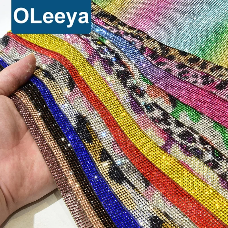 High Quality 24*40cm Crystal Self Adhesive Rhinestone Roll Sheets Glass Rhinestone Adhesive Mesh Sheet For Garment Cup Shoes