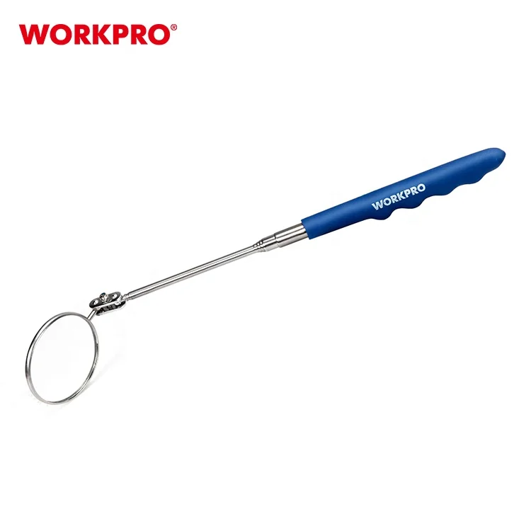 WORKPRO Telescoping Flexible Inspection Mirror Circular Telescopic Inspection Lens Fault Check Telescopic Mirror
