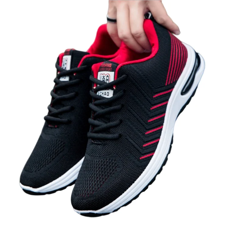 2021 Wholesale Light Sneakers Casual Fashion Sports Running Men Black Lace-up Comfortable Shoes