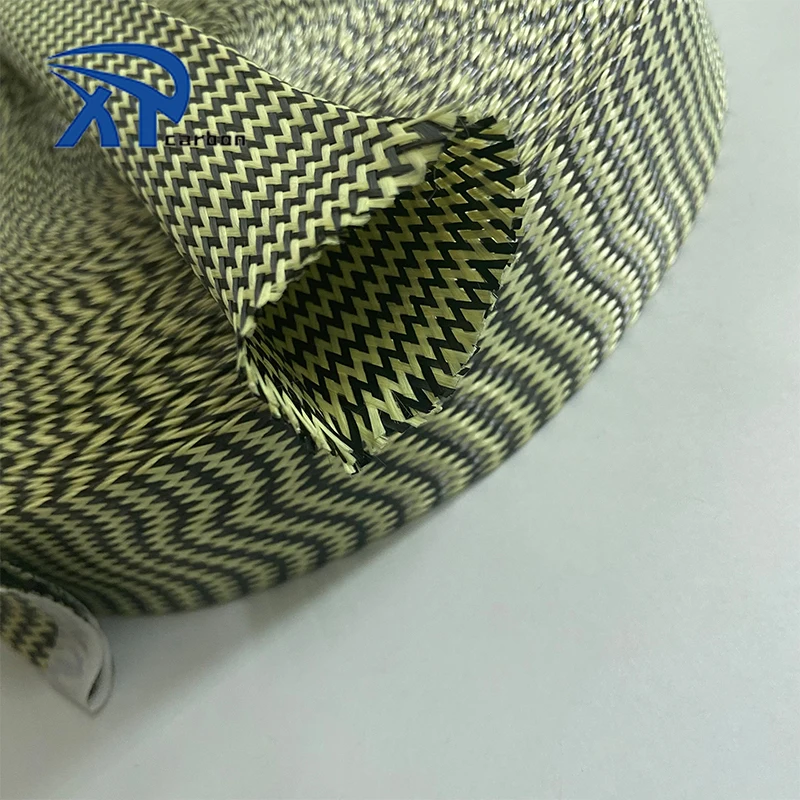 China Supplier high strength carbon kevlars aramid knit fiber braided cable sleeve50mm